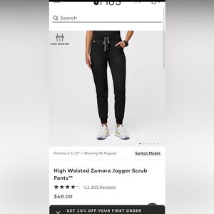 FIGS HIGH WAISTED JOGGER SCRUBS BLACK